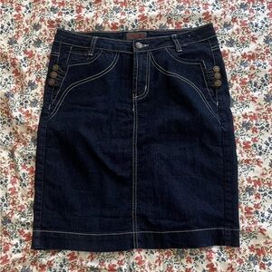 Denim midi skirt